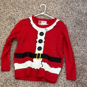 Holiday Editions Red Santa-Themed Sweater